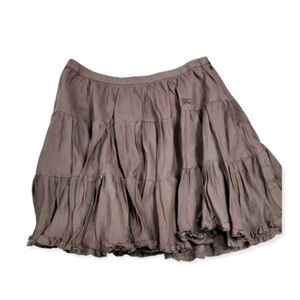 Burberry Blue Label Skirt Taupe Tiered Nova Check XS